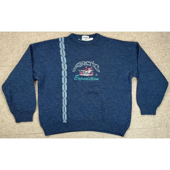 Sears Roebuck And Co. Vtg Men Knitted In Italy Arctic Expedition Sweater Size XL - Picture 1 of 12